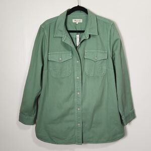 Madewell Chore Sage Green Denim Shirt Jacket Size 1X